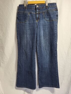 Point Zero Women's Blue Wide Leg Denim Jeans, Size 15